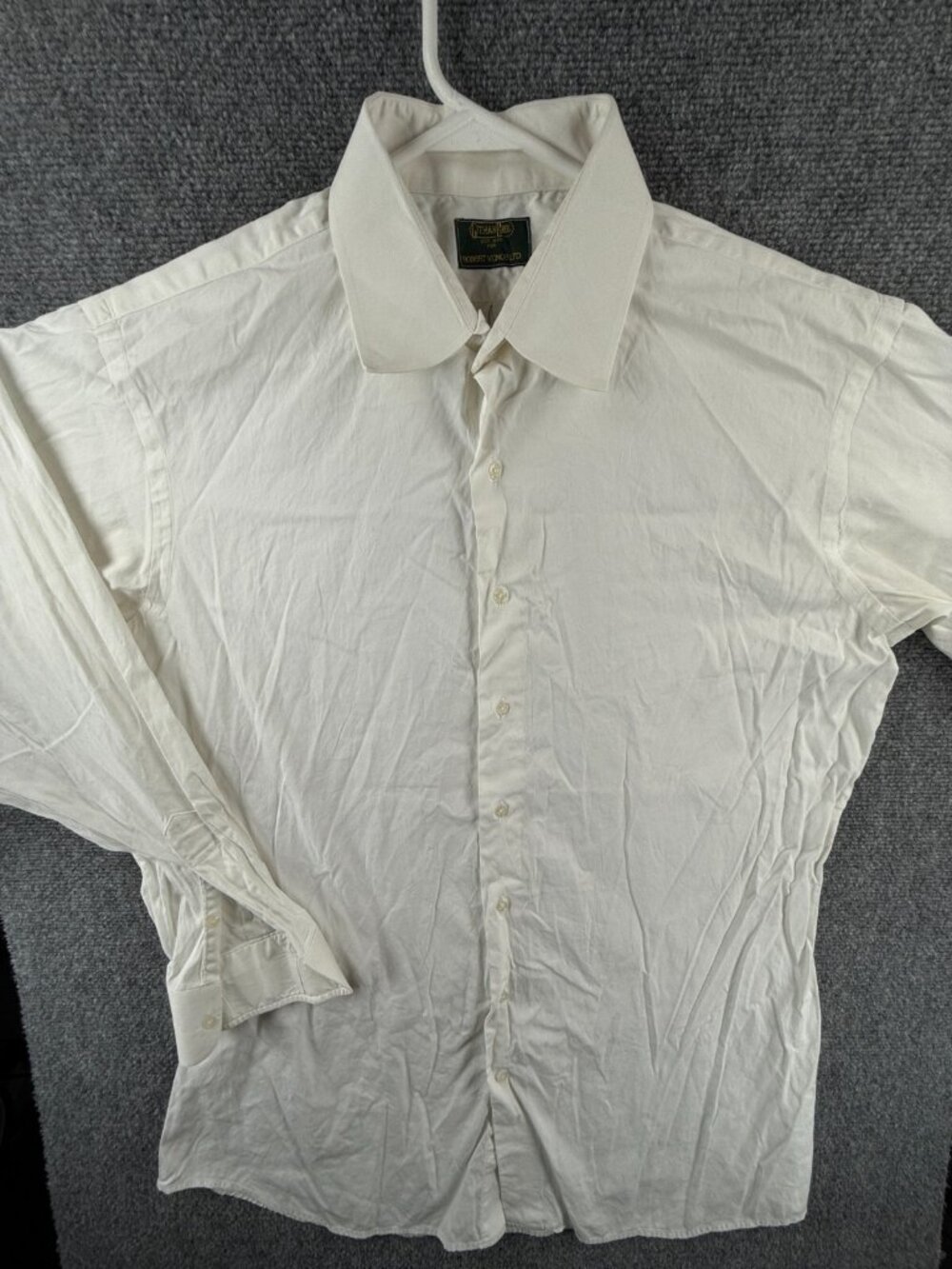 Gitman Bros Cotton White Button Up Shirt Long Sleeve Men Robert Vance Size 16.25